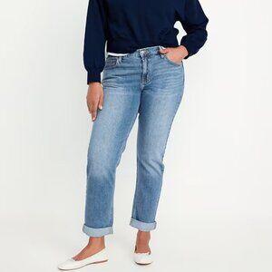 Old Navy Jeans Blue Denim mid-rise WOW Boyfriend Straight Casual Neutral Comfy